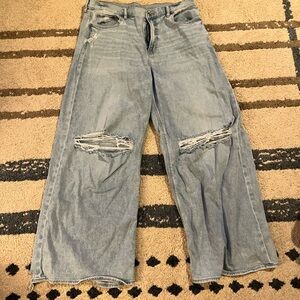 American Eagle Outfitters Blue Flare Wide Leg Jeans